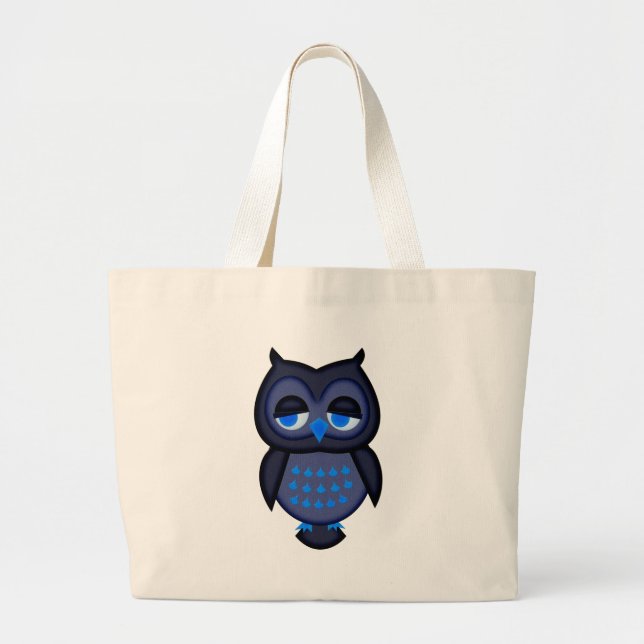 Blue Owl Large Tote Bag (Front)