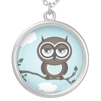 Blue Owl Necklace by nyxxie at Zazzle