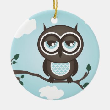Blue Owl Ornament by nyxxie at Zazzle