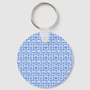 Blue Owl Pattern Keychain