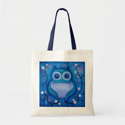 blue owl tote bag