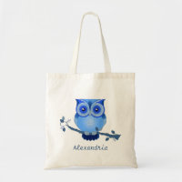 Blue Owl Tote Bag