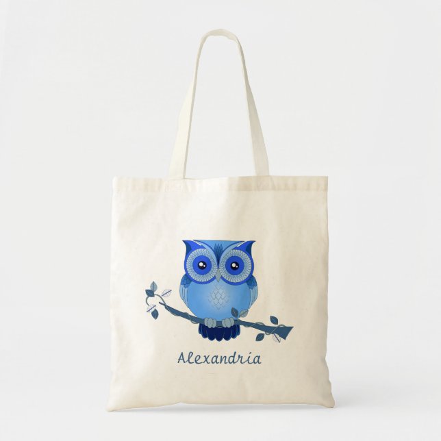 Blue Owl Tote Bag (Front)