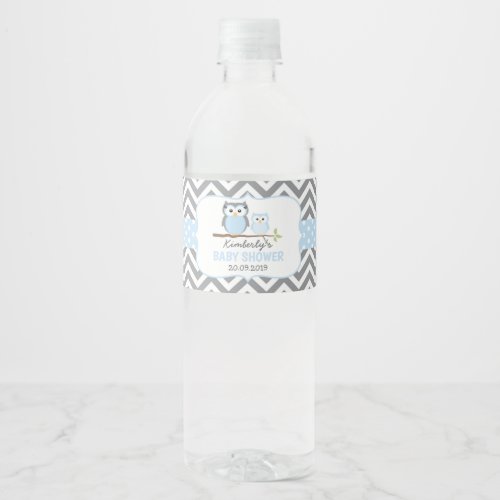 Blue Owl Water Bottle Label