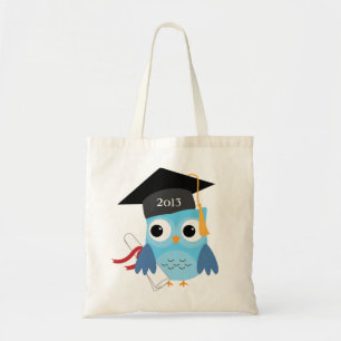 Blue Owl with Diploma Class of Graduation Tote Bag