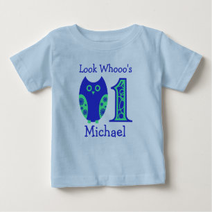 Blue Owls 1st Birthday Personalized T-Shirt