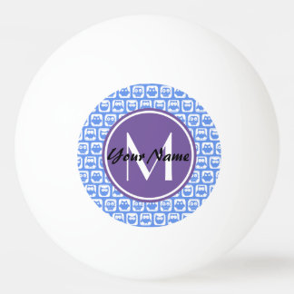 Blue Owls Custom Monogram Ping-Pong Ball