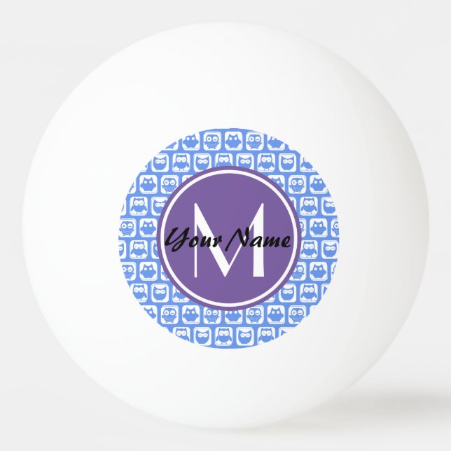 Blue Owls Custom Monogram Ping-Pong Ball (Front)