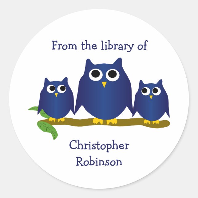 Blue Owls Design Bookplate (Front)