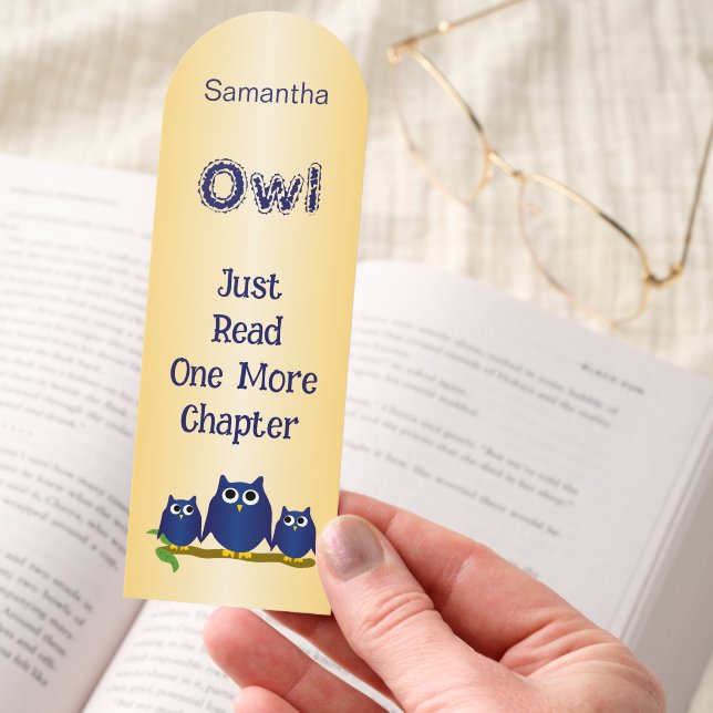 Blue Owls Design Personalised Bookmarks (Hand)