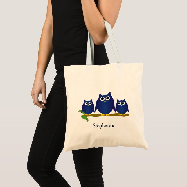 Blue Owls Design Personalised Tote Bag (Front (Product))