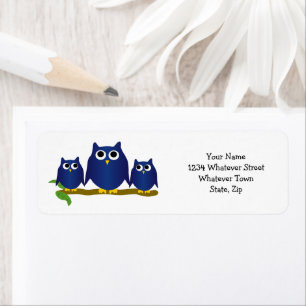 Blue Owls Design Return Address Label