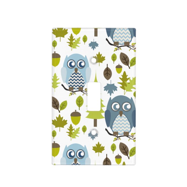 Blue Owls Light Switch Cover (Front)