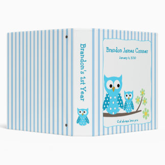 Blue Owls Mom & Baby Photo Album Binder