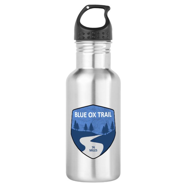 Blue Ox Trail Stainless Steel Water Bottle (Front)