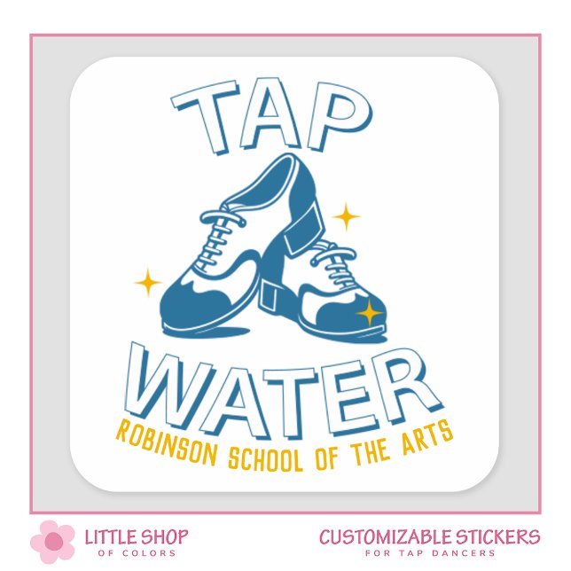 Blue Oxford Tap Dance Shoes Customizable Square Sticker (Creator Uploaded)