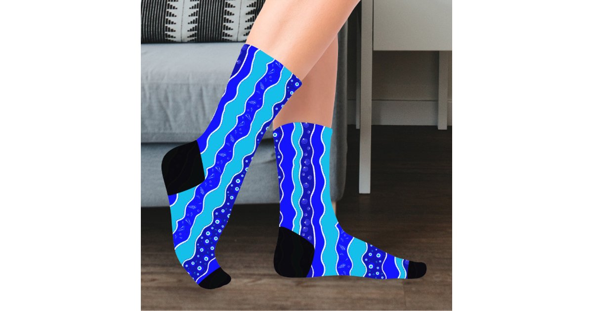 Blue Oyster Evil Eye Bead Socks | Zazzle