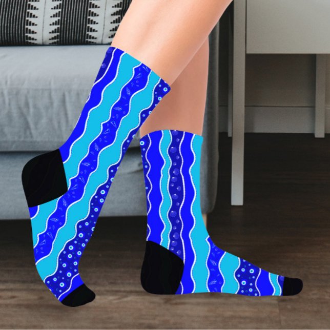 Blue Oyster Evil Eye Bead Socks (Creator Uploaded)