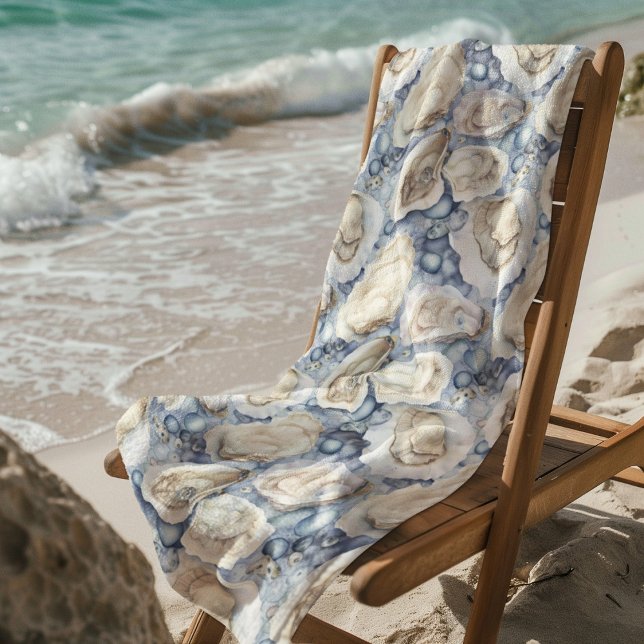 Blue Oyster Shells  Beach Towel (Creator Uploaded)