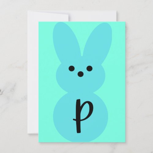 Blue P Bunny Shape Easter Bunting Banner Card