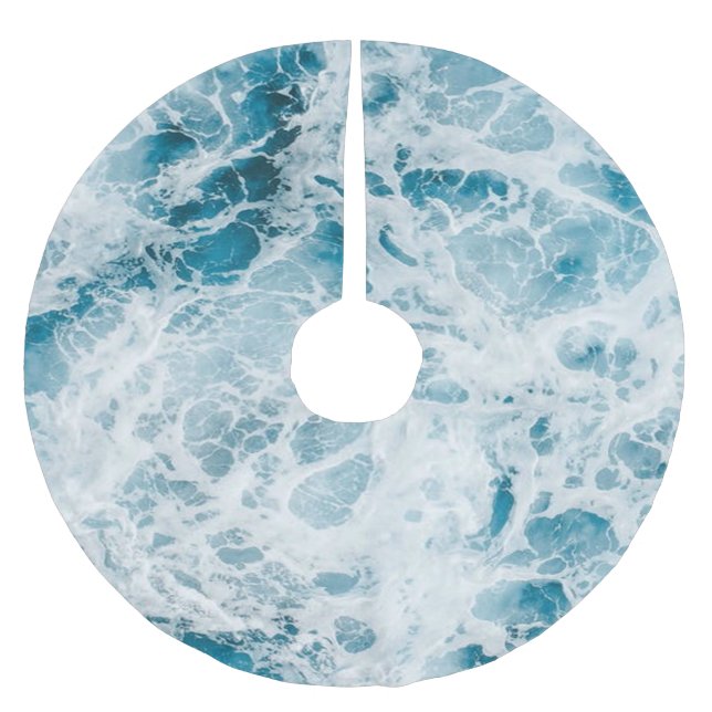 Blue Pacific Ocean Wave Brushed Polyester Tree Skirt (Front)