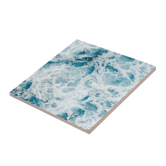 Blue Pacific Ocean Wave Ceramic Tile (Side)