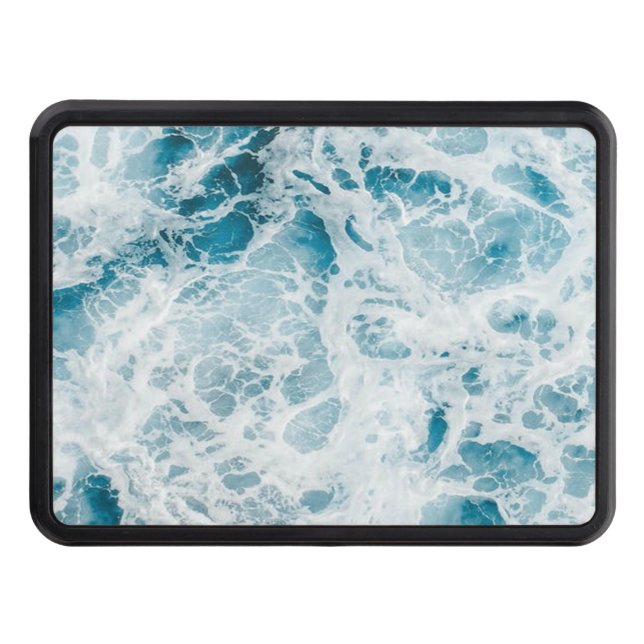 Blue Pacific Ocean Wave Hitch Cover (Front)