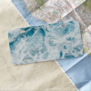 Blue Pacific Ocean Wave License Plate