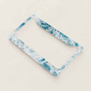 Blue Pacific Ocean Wave License Plate Frame