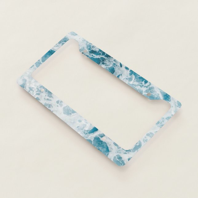 Blue Pacific Ocean Wave License Plate Frame (3/4)