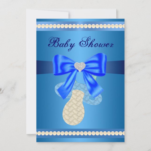 Blue Pacifier Baby Shower Invitation (Front)