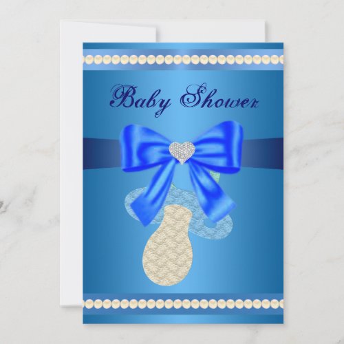 Blue Pacifier Baby Shower Invitation