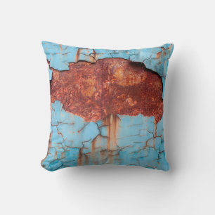 Blue paint and rust texture old, paint, texture, a throw pillow