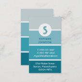 Blue paint chip modern monogram personal calling business card (Front/Back)