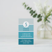 Blue paint chip modern monogram personal calling business card (Standing Front)