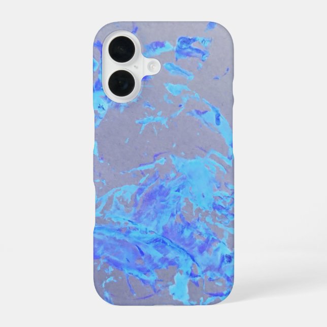 Blue paint color splash art iphone case (Back)