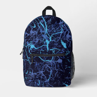 Blue Paint Printed Backpack