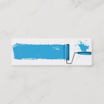 Blue Paint Roller Line Business Card by ebhaynes at Zazzle
