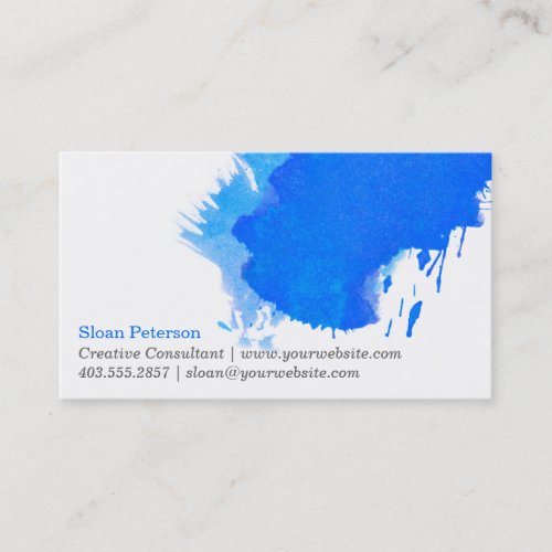 Blue Paint Smudge Business Card