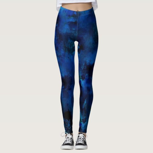 Blue Paint Splatter 3 Leggings