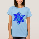 Blue Paint Splatter Jewish Star T-Shirt<br><div class="desc">Blue paint splatter Jewish star tee.  Can be customized with text.</div>