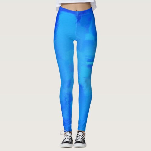 Blue Paint Splatter Leggings