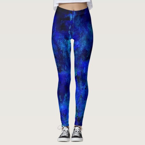 Blue Paint Splatter Leggings