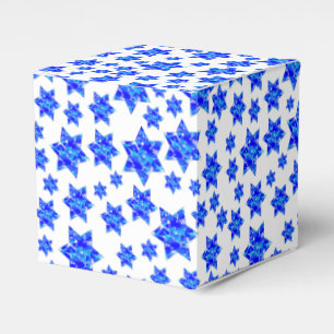 Blue Paint Splatter Stars Favor Boxes