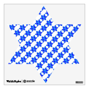 Blue Paint Splatter Stars of David Wall Decal