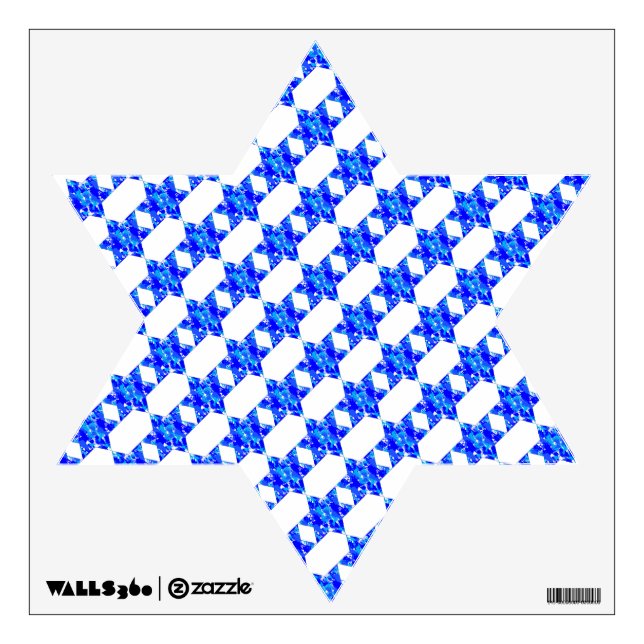 Blue Paint Splatter Stars of David Wall Decal (Front)
