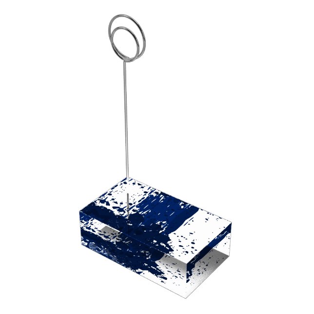 Blue Paint Splatter - Table Card Holder (Corner)