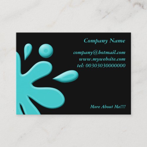 Splodge Template Blue Paint Splodge Business Card Template