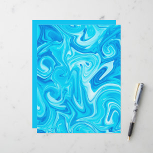 Blue Paint Swirl Art Modern Water Surfing Craft