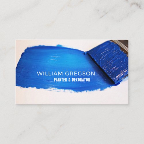 Blue Paintbrush Painter  Decorator Business Card